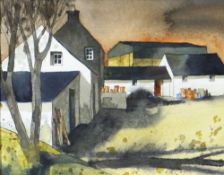 JOHN CLEAL watercolour - entitled verso 'Pembrokeshire Farmhouse', signed, 17.5 x 23cms