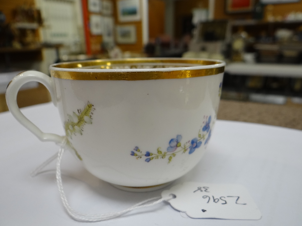 A SWANSEA PORCELAIN CUP & SAUCER the cup with ear-shaped loop handle, locally decorated with flowers - Image 15 of 29