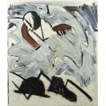 MICHAEL CROWTHER acrylic on cotton duck fabric - abstract, entitled 'Bloothing Youth Time, signed