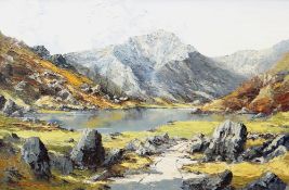 CHARLES WYATT WARREN oil on board - Snowdon and Cwm Idwal, signed, 59 x 90cms Provenance: private