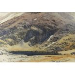 ROB PIERCY watercolour - Snowdonia scene, entitled 'Above the Devil's Kitchen', signed, 37 x 52cms