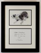 SIR KYFFIN WILLIAMS RA signed Christmas card - presented with a reproduction of a work on paper with