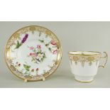 A SWANSEA PORCELAIN COFFEE CUP & SAUCER London shape cup with thick curvaceous ogee handle,