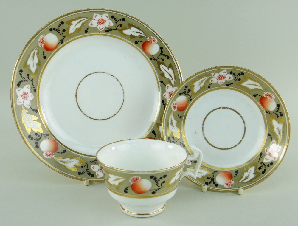 A SWANSEA PORCELAIN PART TEA SERVICE comprising breakfast cup and saucer with circular plate,