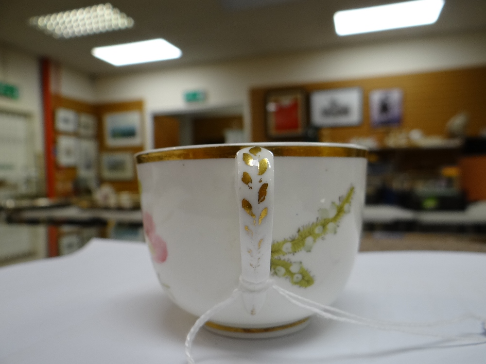 A SWANSEA PORCELAIN CUP & SAUCER the cup with ear-shaped loop handle, locally decorated with flowers - Image 17 of 29