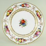 A NANTGARW PORCELAIN PLATE IN THE SEVRES STYLE of circular lobed form, in white ground with a border
