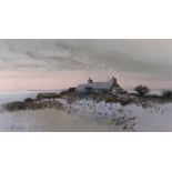KEITH SHONE pastel - coastal cottage, Anglesey, signed, 23 x 42cms Provenance: private collection