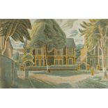 JAMES CRESSER TARR (1905-1996) small edition colour lithograph, possibly Richmond Road, Cardiff,