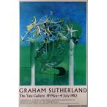 GRAHAM SUTHERLAND 1982 exhibition poster - The Tate Gallery 19th May to 4th July, Sponsored by