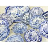 ASSORTED SWANSEA CAMBRIAN BLUE & WHITE TRANSFER POTTERY including a large Swansea Cambrian