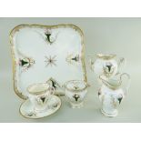 A RARE SWANSEA PORCELAIN CABARET SERVICE in the Empire style based on a Sèvres design, comprising