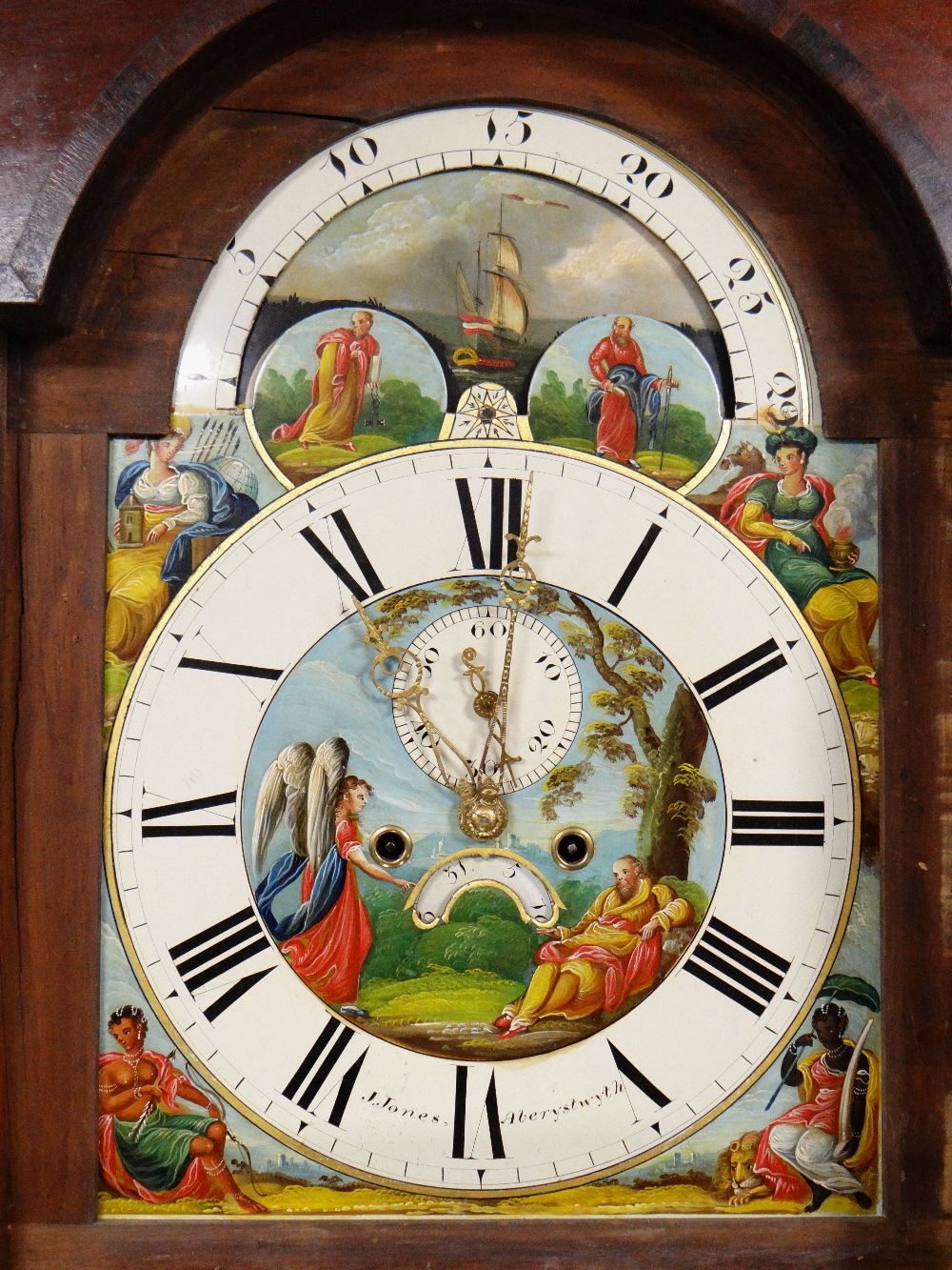 DOCUMENTARY MID-19TH CENTURY WELSH MAHOGANY LONGCASE CLOCK, by John Jones, Aberystwyth, c.1845, swan - Image 4 of 45