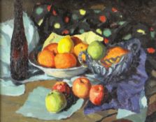 JOHN ELWYN oil on canvas - early career still-life with fruit, signed verso and dated c.1937, 29 x