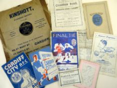 GROUP OF ASSOCIATION FOOTBALL ITEMS OF CAR DIFF CITY FC INTEREST including 1927 FA Cup Final