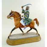 RARE BESWICK PORCELAIN FIGURE OF BEDOUIN ARAB HORSEMAN NO. 2275, Connoisseur series, printed and