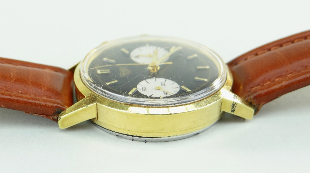 RARE GENTLEMAN'S HEUER CHRONOGRAPH WRISTWATCH, c. 1960s, ref. 7721 with reverse 'panda' dial, - Image 4 of 5