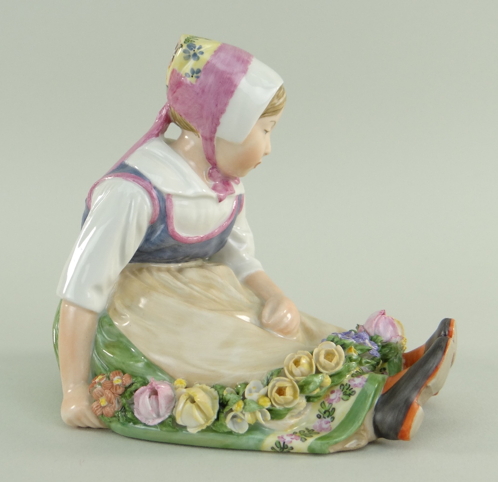 ROYAL COPENHAGEN FIGURE OF 'SEALAND FLOWER GIRL' NO. 12418, by Carl Martin Hansen from a series of - Image 2 of 4