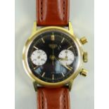 RARE GENTLEMAN'S HEUER CHRONOGRAPH WRISTWATCH, c. 1960s, ref. 7721 with reverse 'panda' dial,