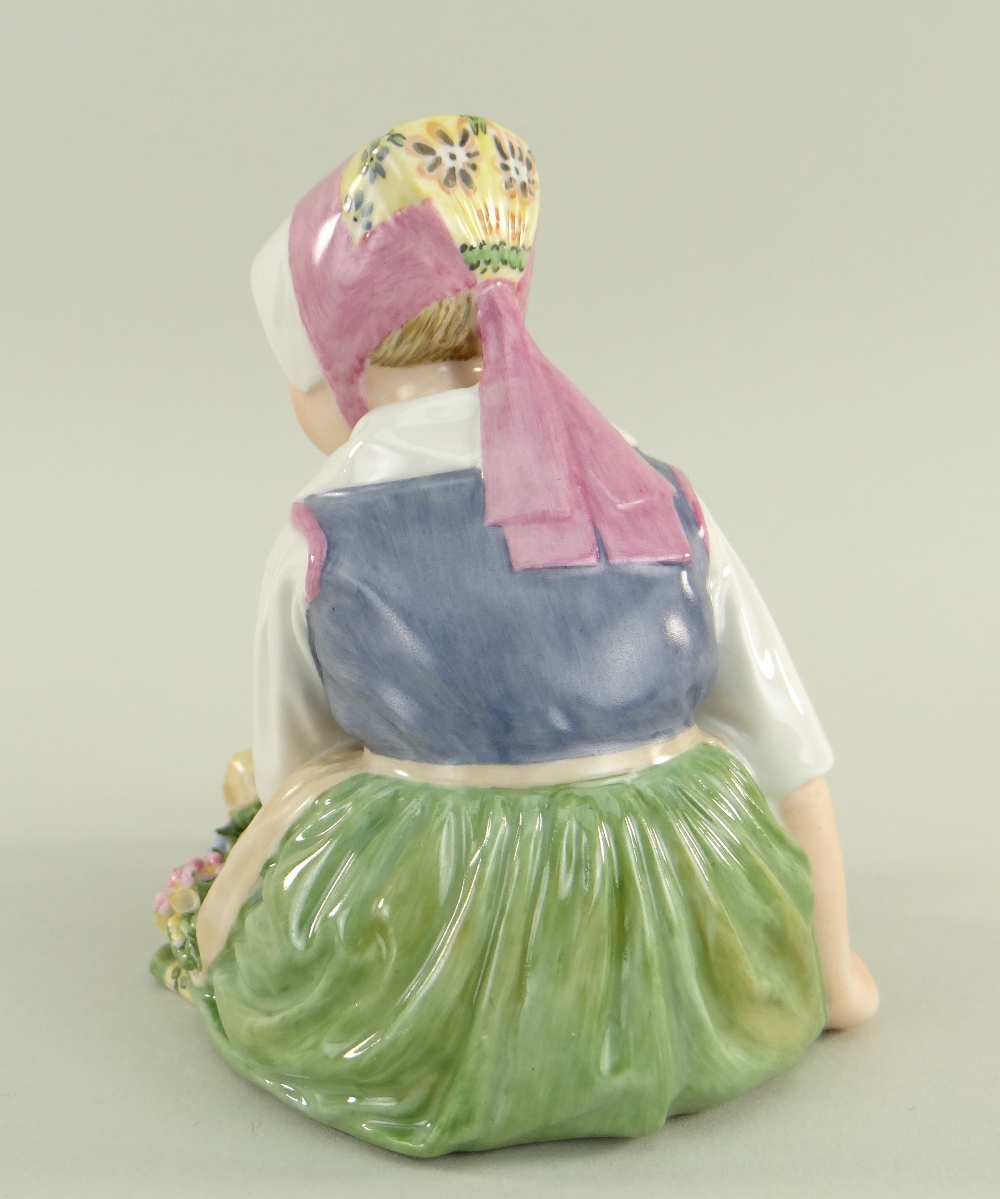 ROYAL COPENHAGEN FIGURE OF 'SEALAND FLOWER GIRL' NO. 12418, by Carl Martin Hansen from a series of - Image 3 of 4