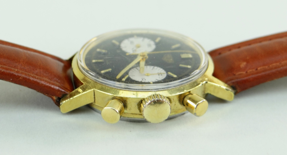 RARE GENTLEMAN'S HEUER CHRONOGRAPH WRISTWATCH, c. 1960s, ref. 7721 with reverse 'panda' dial, - Image 3 of 5