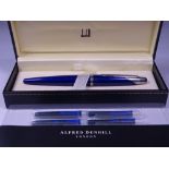 DUNHILL AD2000 FOUNTAIN PEN - Metallic Blue Resin with metallic flecks from 1997 but now