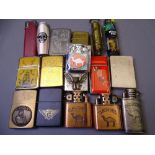 COLLECTABLE FLIP PETROL & GAS LIGHTERS, a quantity, various designs and styles advertising Camel and