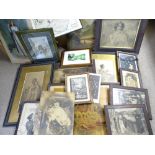 MIXED QUANTITY OF MAINLY VINTAGE PICTURES, PAINTINGS & PRINTS, mostly framed