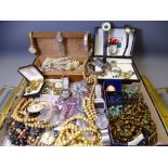VINTAGE & LATER COSTUME JEWELLERY, lady's and gent's wristwatches, cufflinks, Tiger's Eye and