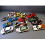 TAMIYA FULLY CONSTRUCTED KIT CARS (14), Formula One, Rally and Super Car examples