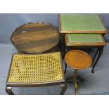 VINTAGE & LATER FURNITURE PARCEL, four items including a mahogany circular top table with shaped