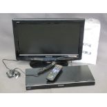 HOME ELECTRICS - Panasonic 19IN Flatscreen TV and a Blue Ray DVD player
