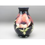 MOORCROFT ANEMONE 19.25CMS H VASE, Cobalt Blue ground, Limited Edition tribute vase No 34/94,