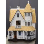 A LARGE VICTORIAN STYLE DOLL'S HOUSE WITH VERANDAH - handmade Greenleaf/Garfield circa 1990, the