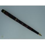 VINTAGE ONOTO 'THE PEN' No.6233 FOUNTAIN PEN - (c.1938) Rose Marble De La Rue with gold plated