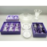 BOXED EDINBURGH CRYSTAL DRINKING GLASSES and other vintage and later glassware