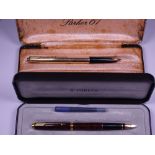 PARKER PENS - a Vintage (1960s) Rolled Gold (?) Parker 61 Custom Insignia fountain pen with engraved