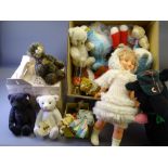 THREE STEIFF COLLECTOR'S BEARS, Hoggie Doo Doo bear with a quantity of other stuffed toys and