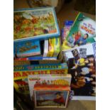 VINTAGE & LATER JIGSAWS, board and table games, a quantity (within 2 boxes)