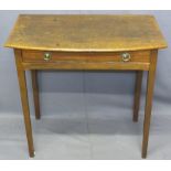 REGENCY MAHOGANY SINGLE DRAWER SIDE TABLE, 72cms H, 76cms W, 44.5cms D