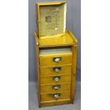 GLOBE WERNICKE OAK WELLINGTON TYPE DOCUMENT FILING CHEST of six drawers, 71.5cms H, 36.5cms W, 32cms