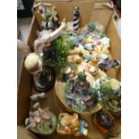 PENDELFIN FIGURINES, Country Village cottages, ceramic bird figurines ETC