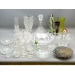 CARNIVAL, RUBY & OTHER COLOURFUL GLASSWARE with a quantity of vintage and later bowls, vases and