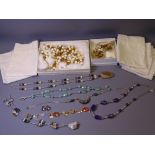APPROXIMATELY 8 PRECIOUS STONE & OTHER NECKLACES