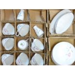 NORITAKE ROSEMARIE DINNER & TEA SERVICE, 8 piece setting, 40 plus pieces in original 1950s packing