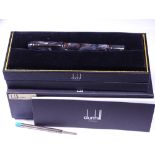 GREY MARBLE RESIN DUNHILL SIDECAR ROLLER BALL PEN - with palladium-plated brass and an engine-turned