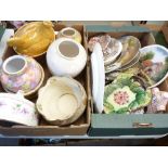MAJOLICA, ROYAL DOULTON, ROYAL WINTON and other decorative wall plates and stands with a quantity of