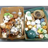 POTTERY 'HEN ON NEST', Japanese and Chinese teaware, Welsh pottery ETC (within 2 boxes)