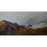 ROB PIERCY coloured limited edition 350/500 print - Snowdon and Crib Goch, signed, 35 x 63cms
