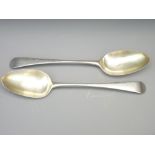 GEORGE III SERVING SPOONS, a pair by Hester Bateman, London 1786, 3.7 troy ozs gross