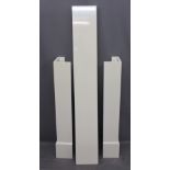 CONTEMPORARY WHITE MARBLE FIRE SURROUND, 97cms H, 137cms W, 19cms D